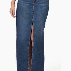 PAIGE Angela Raw Hem Denim Maxi Skirt
